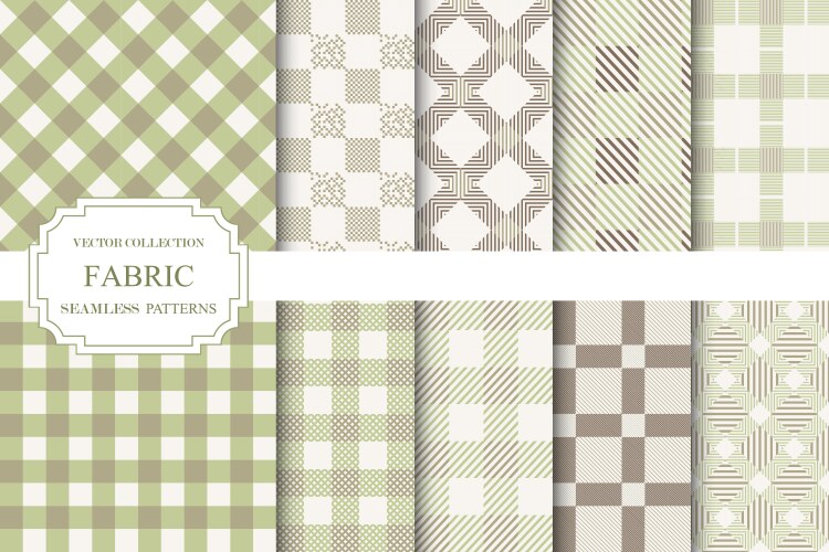 Collection of color textile seamless plaid vector image