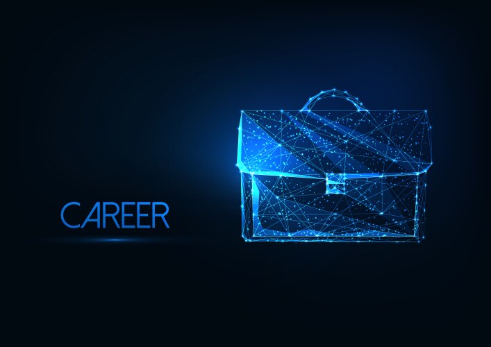 Futuristic business career concept with glowing vector image