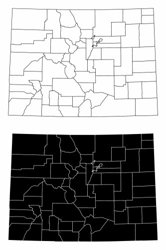 Colorado administrative maps vector image