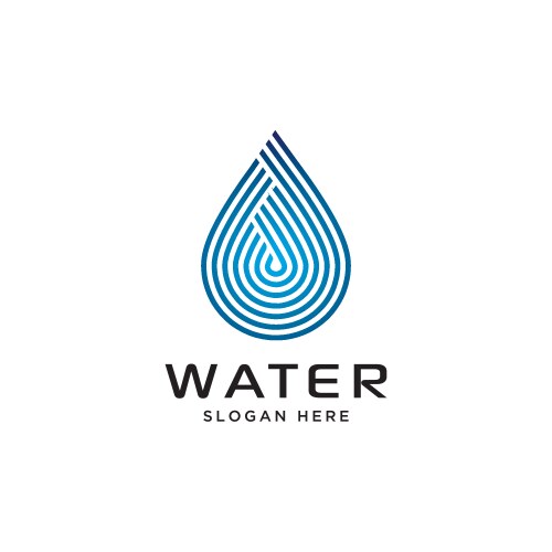 Water symbol with linear style logo design vector image