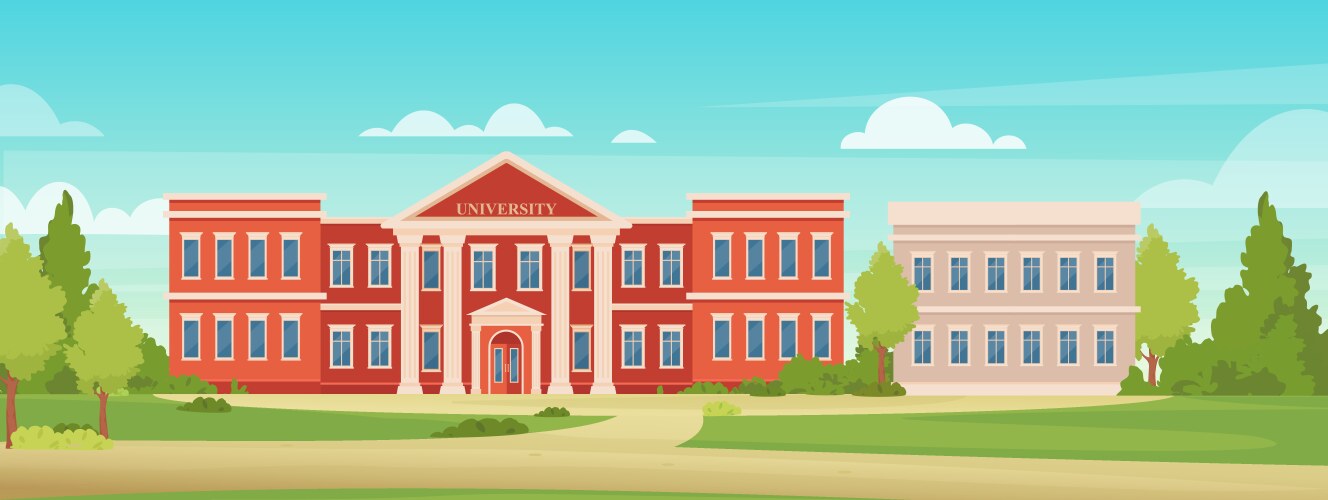 university campus building facade or academy vector image