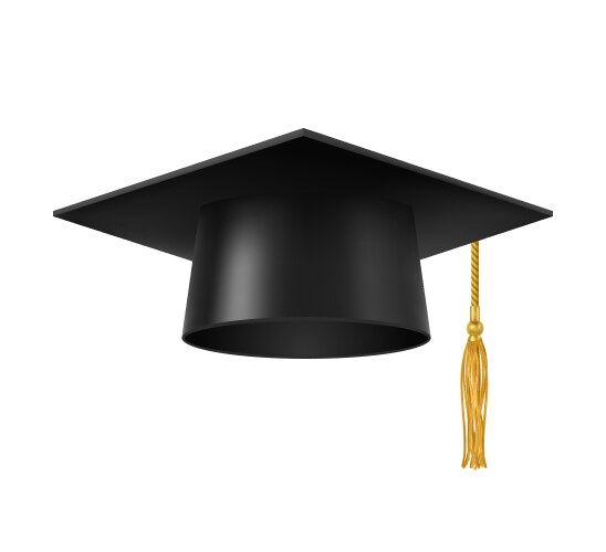 Graduate cap university student hat with tassel vector image