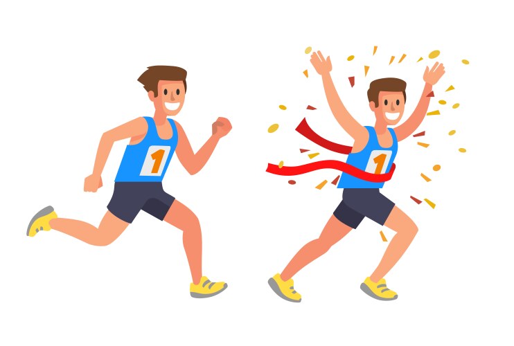 Running athlete sprinter man vector image