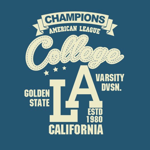 california sport t-shirt typography design vector image