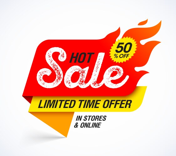 Hot sale banner limited time special offer big vector image