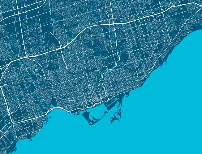 Detailed map toronto city airview cityscape vector image