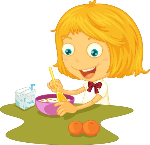 Child eating vector image