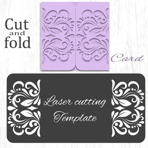 Cut and fold card template vector image