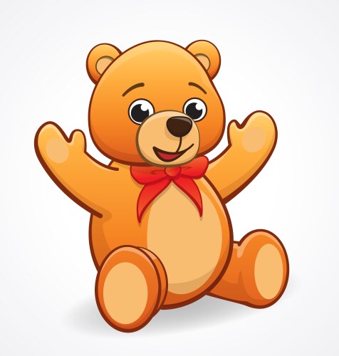 Simple cute friendly teddy bear vector image