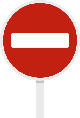 no entry traffic sign icon flat style vector image