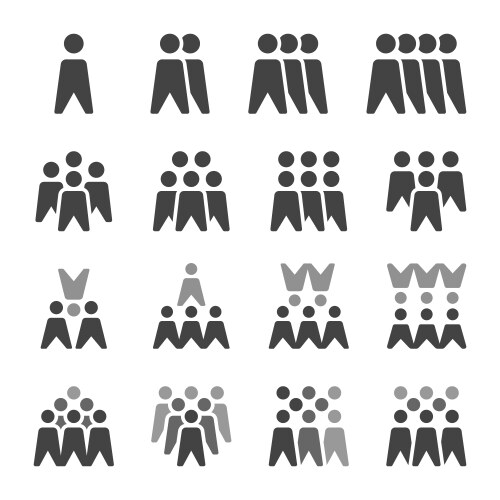 People icon set vector image