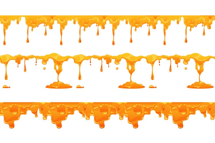 Honey drip pattern seamless print with pouring vector image