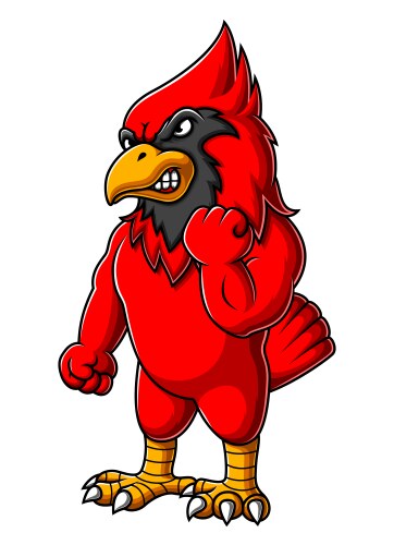 Angry cardinal bird cartoon vector image