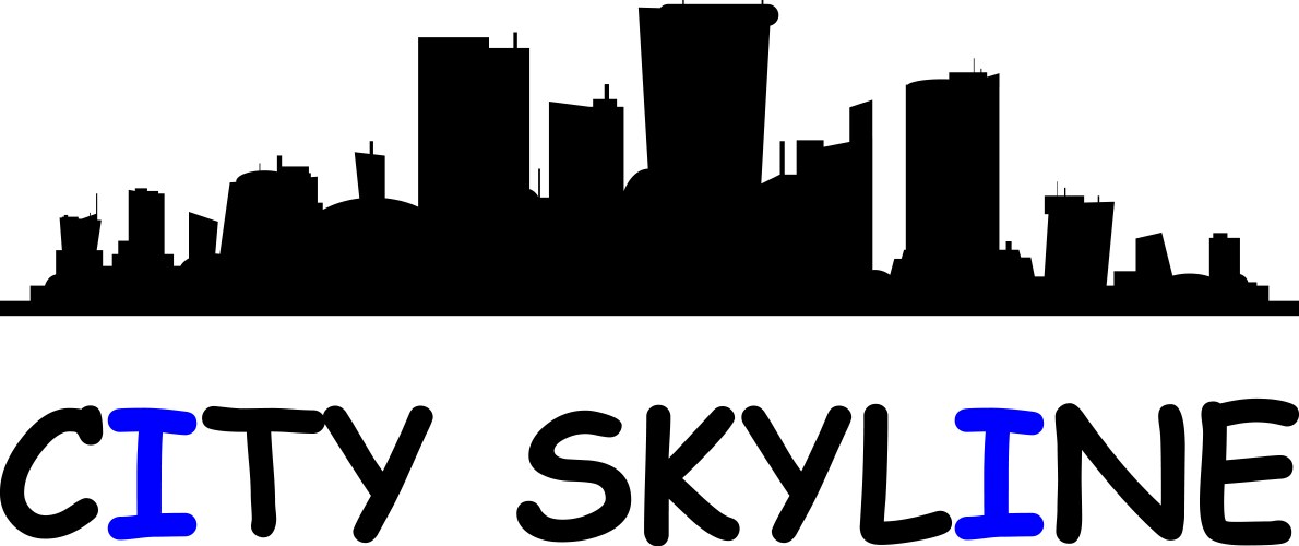 city skyline flat style vector image