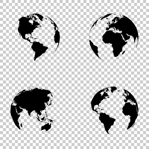 Set 3d earth globe on isolated background vector image