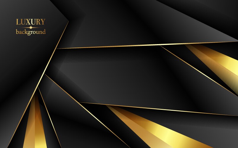 luxury gold and black background with golden metal vector image