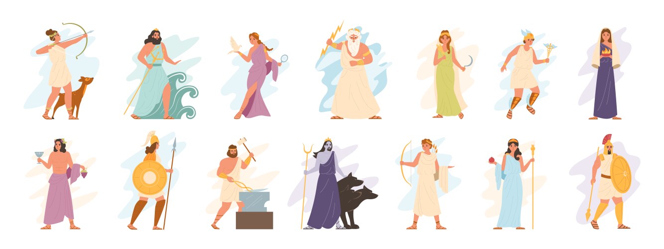 Olympic gods flat vector image