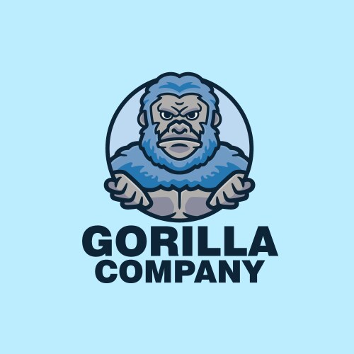 Gorilla cartoon mascot character logo design vector image