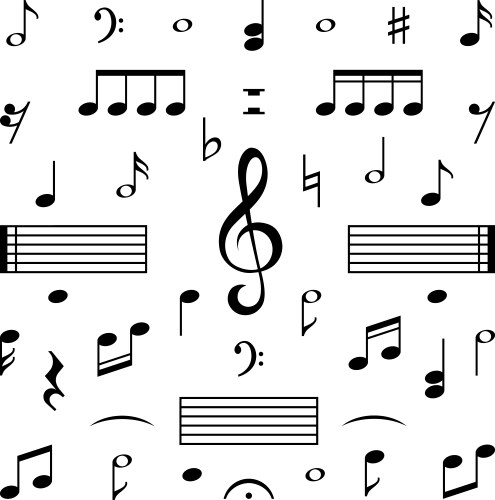 Music notes set musical note treble clef vector image