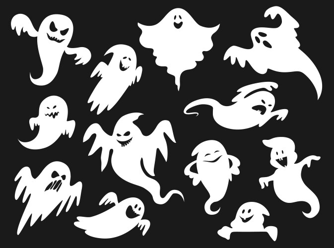 Halloween cartoon spooky scary ghost spirit ghoul vector image