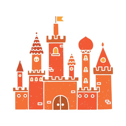 cartoon castle isolated red vector image