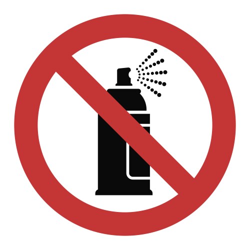 Spray prohibited sign no tabu symbol vector image