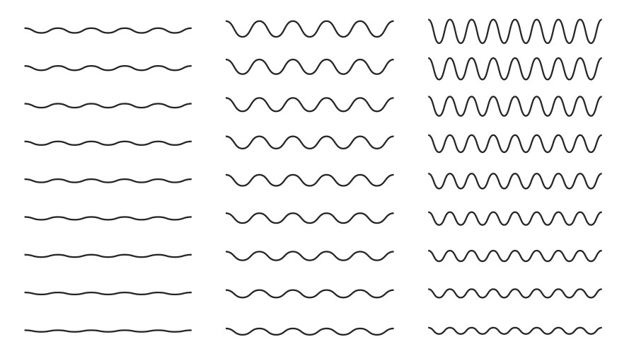 Line horizontal water wave wavy sinusoidal vector image