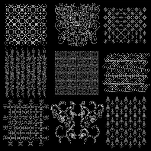 Java batik pattern collection 2 vector image