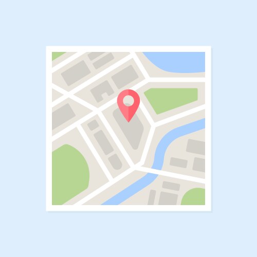 Flat map with pin vector image