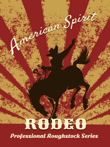 retro rodeo poster vector image