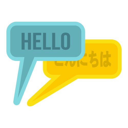 Bubble speech from english to japanese icon vector image