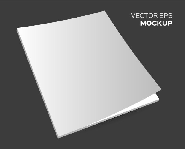 Isolated blank magazine mockup vector image