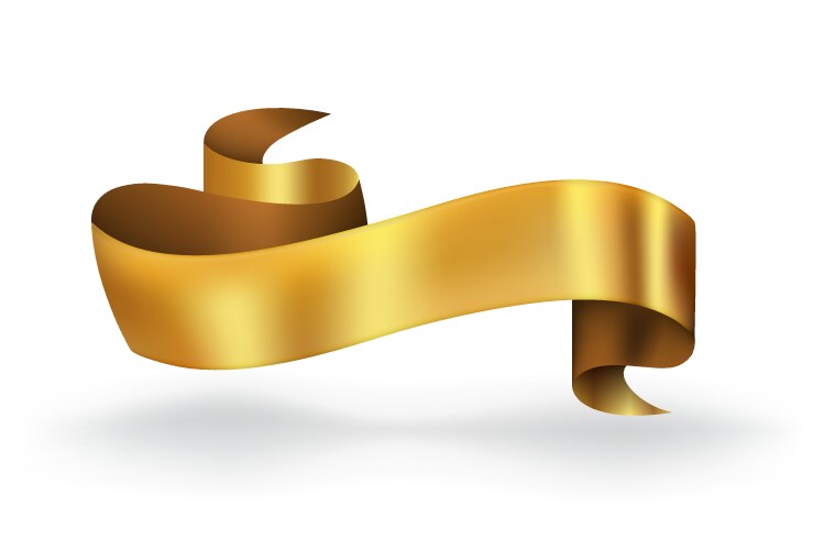 Gold ribbon banner high quality vector image