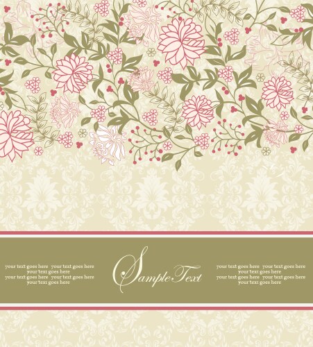 Floral invitation vector image