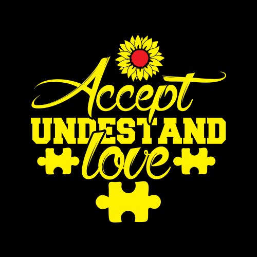 autism awareness accept understand love t-shirt vector image