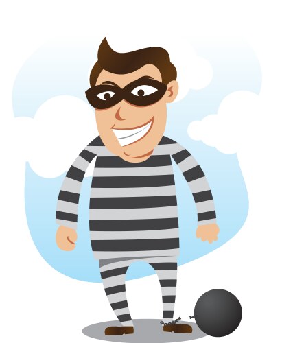 Bad guy free from jail vector image