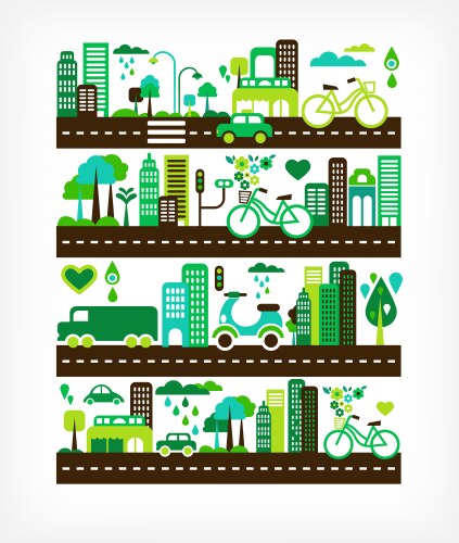 Green city vector image