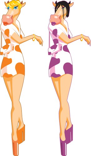 Glamour cows vector image