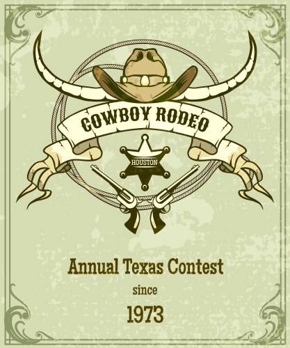 Retro style rodeo poster vector image