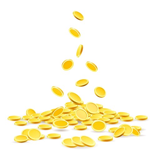 Gold coins heap vector image