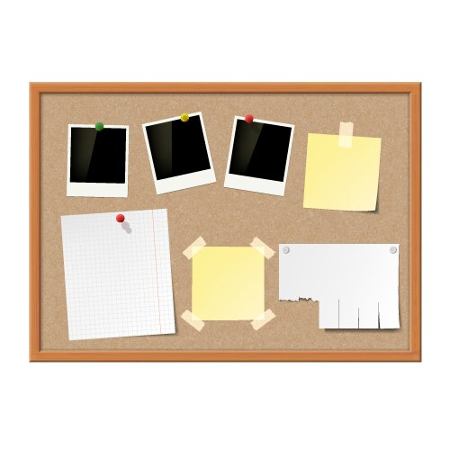 Empty photo frames paper notes vector image