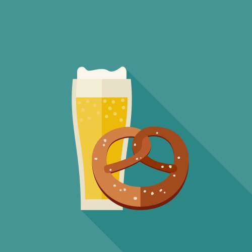 Beer and pretzel icons vector image