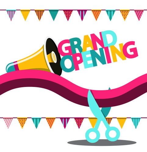 grand opening banner vector image