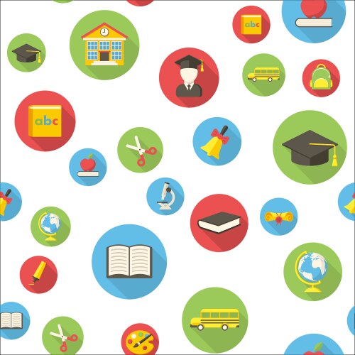 Seamless pattern with education icons vector image