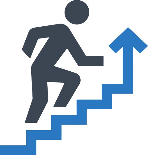 Growth steps icon vector image