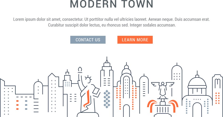 website banner and landing page modern town vector image