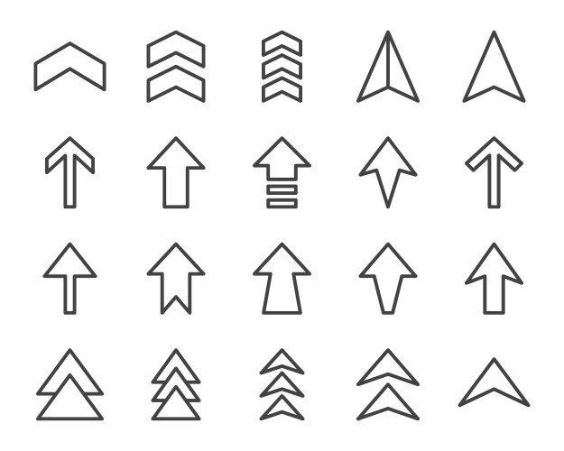 Arrow line icon set vector image