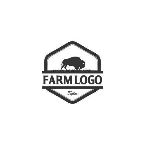 Buffalo or bulls logo designs vector image