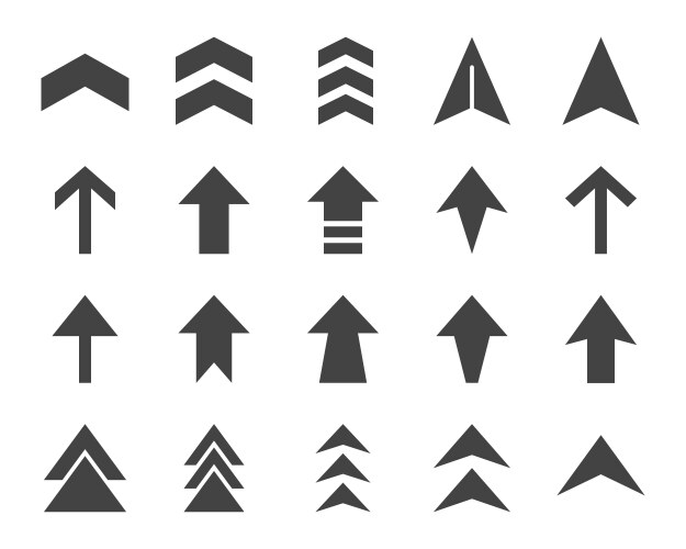 arrow solid icon set vector image