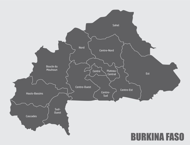 Burkina faso administrative map vector image